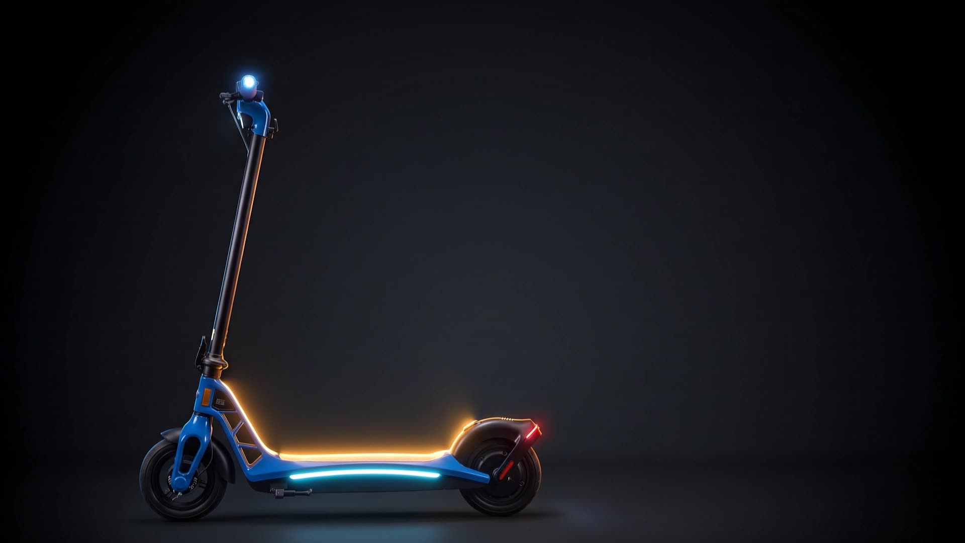 Bugatti Scooter Electrico 10 吋 Max 側面，氛圍燈亮起